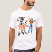 RD Personalisiert Basketball Mama Life T-Shirt (Vorderseite)