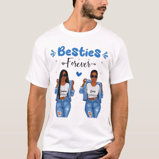 RD Personalisiert Besties Forever T Shirt Couple (Vorderseite)