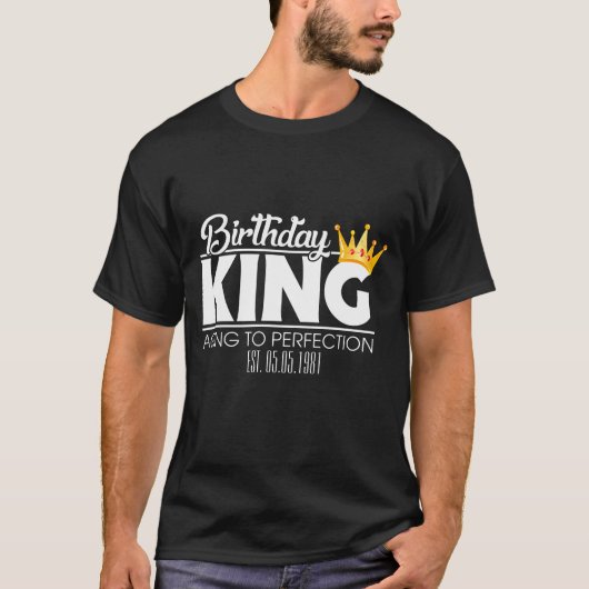RD Personalisiert Birthday King, Matching Squad T-Shirt (Vorderseite)