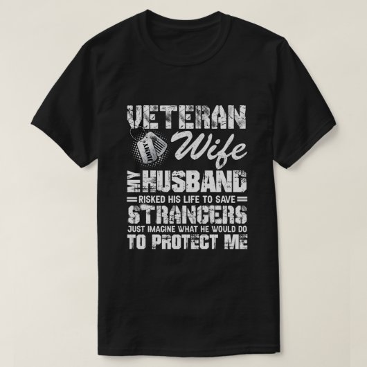 RD Personalisiert Veteran Ehefrau, Soldat der Arme T-Shirt (Design vorne)