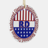 RD Registriert Diätitisches PATRIOTISCHES LOGO Keramik Ornament (Rechts)