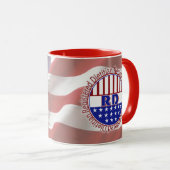 RD Registriert Diätitisches PATRIOTISCHES LOGO Tasse (VorderseiteRechts)