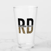RD Registriert Dietitian Cheetah Print RD Geschenk Glas (Vorderseite)