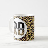 RD Registriert Dietitian Cheetah Print RD Geschenk Kaffeetasse (Vorderseite Links)