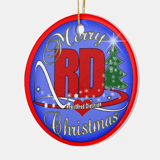 RD REGISTRIERTE DIÄTETIKER-FROHE KERAMIK ORNAMENT (Links)