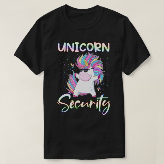 RD Unicorn Security Rainbow Muscle Manly Funny T-Shirt (Design vorne)
