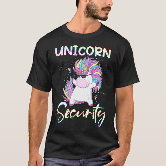 RD Unicorn Security Rainbow Muscle Manly Funny T-Shirt (Vorderseite)