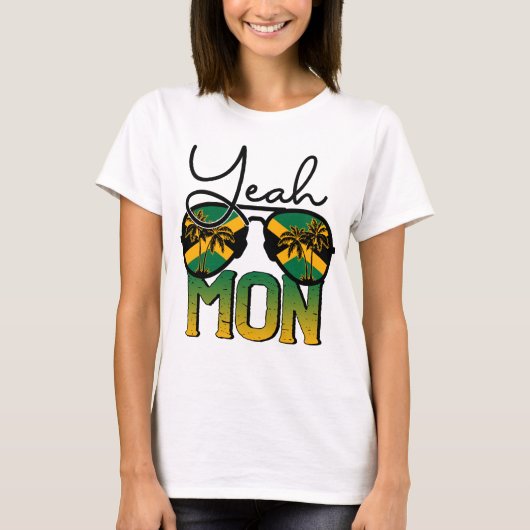 RD Yeah Mon Sonnenbrille Jamaica Flagge Jamaica Re T-Shirt (Vorderseite)