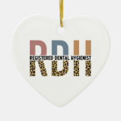 RDH Registered Dental Hygienic Leopard Typografy Keramik Ornament (Vorne)