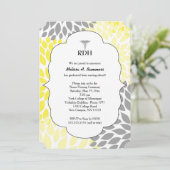 RDH RN BSN Abschluss feiert gelbgraues Jubiläum Einladung (Stehend Vorderseite)