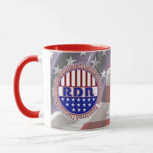 RDN Eingetragener Diätitin Nutritionist PATRIOTIC Tasse (Links)