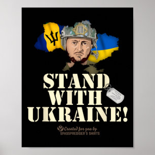 Rdos steht mit Ukraine Selensky Flagge von Rdos Poster