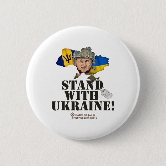 Rdos Steht Mit Ukraine Zelensky Flagge Rdos Button (Vorderseite)