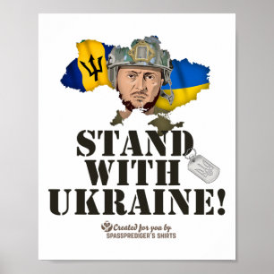Rdos steht mit Ukraine Zelensky Flagge Rdos Poster