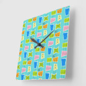 Re-Atomic-Kitsch-Quadrat-Acrylwand Quadratische Wanduhr (Winkel)