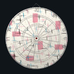 Re-Atomrosa Muster Dart Board Dartscheibe<br><div class="desc">Sie werden von diesem Retro Atomic Pink Pattern Dart Board in Rosa gekitzelt. Die Gestaltung ist cremefarben mit goldenen Falten, rosa Rechtecken, schwarzen, türkisfarbenen und rosa Strichen. Das Muster erinnert an den traditionellen modernen Stil der Mitte des Jahrhunderts. Sie werden sicher unsere Hommage an die 50er Jahre genießen. Kaufen Sie...</div>