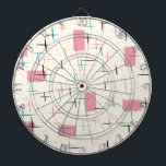 Re-Atomrosa Muster Dart Board Dartscheibe<br><div class="desc">Sie werden von diesem Retro Atomic Pink Pattern Dart Board in Rosa gekitzelt. Die Gestaltung ist cremefarben mit goldenen Falten, rosa Rechtecken, schwarzen, türkisfarbenen und rosa Strichen. Das Muster erinnert an den traditionellen modernen Stil der Mitte des Jahrhunderts. Sie werden sicher unsere Hommage an die 50er Jahre genießen. Kaufen Sie...</div>