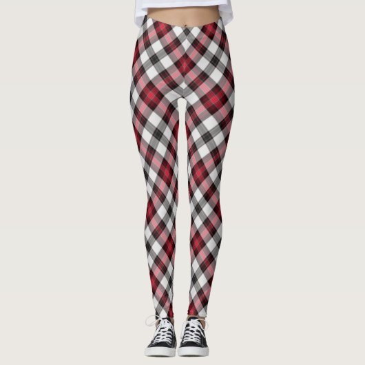 Re/Black Kariert Women's Leggings (Vorderseite)