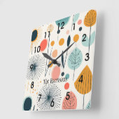 Re-botanische Wand-Uhr des MCM Quadratische Wanduhr (Winkel)