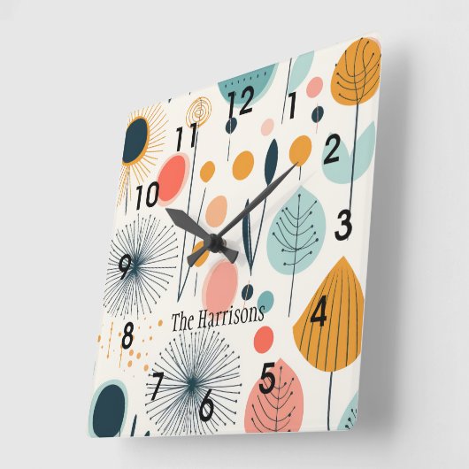 Re-botanische Wand-Uhr des MCM Quadratische Wanduhr (Winkel)