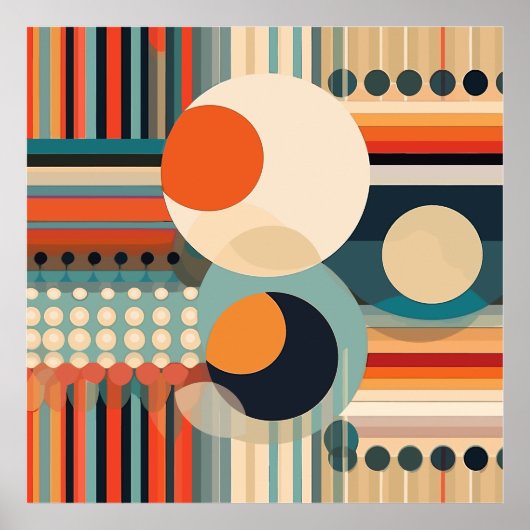 Re-Bubbles Kreise und Streifen Poster (Vorne)