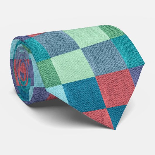 Re-Checkered Square Quilt-Muster Krawatte (Gerollt)