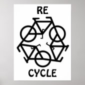 RE CYCLE Recycle Bicycle Symbol Poster (Vorne)
