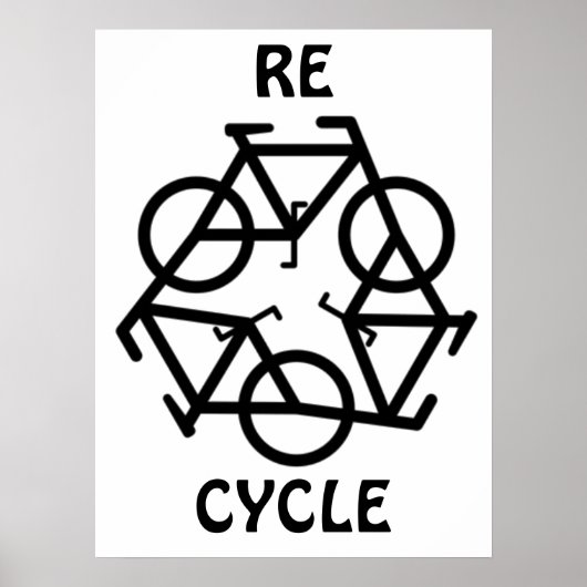 RE CYCLE Recycle Bicycle Symbol Poster (Vorne)