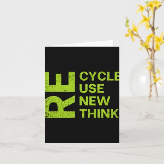 Re Cycle Use New Think Earthday Save The Enviormen Karte (Gelbe Blume)