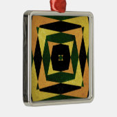 Re-Diamant-Muster Silbernes Ornament (Rechts)
