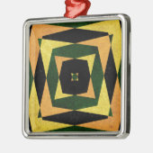 Re-Diamant-Muster Silbernes Ornament (Links)