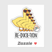 Re-duck-tion Funny Animal Duck Pun Aufkleber (Blatt)