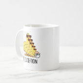Re-duck-tion Funny Animal Duck Pun Kaffeetasse (Vorderseite Links)