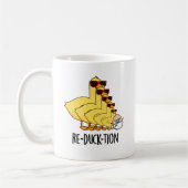 Re-duck-tion Funny Animal Duck Pun Kaffeetasse (Links)