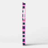 Re geometrische Quadrate rosa Case-Mate iPhone Hülle (Rückseite / Links)