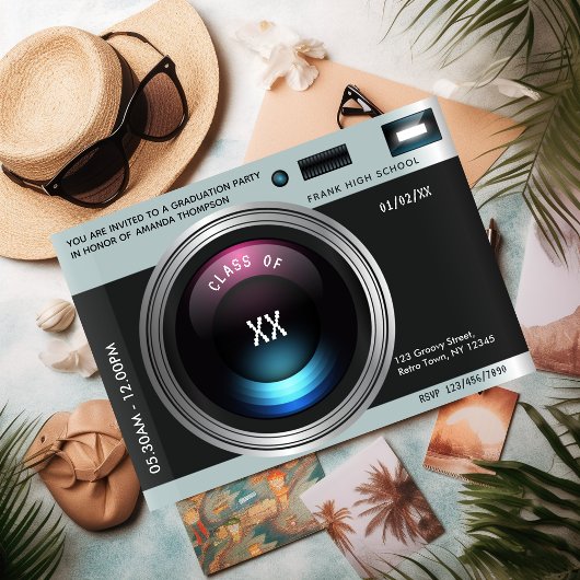 Re-Kamera-Graduierungspartei Einladung