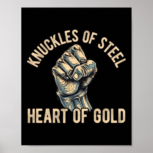 Re Knuckle Boxing Männer Faustkampf Knuckle Fighte Poster (Vorne)