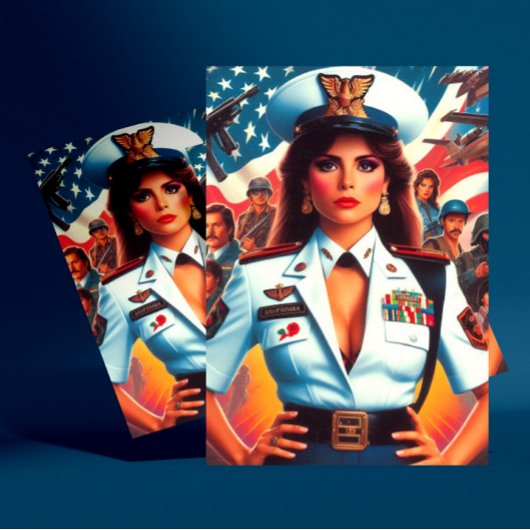 Re Military Woman Postkarte