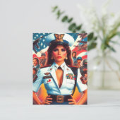 Re Military Woman Postkarte (Stehend Vorderseite)