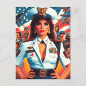 Re Military Woman Postkarte (Vorderseite)