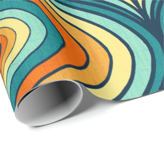 Re-Pallet Ogee Form Wiederholungsmuster der 70er J Geschenkpapier (Rolleneckpunkt)