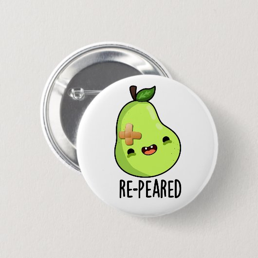 Re-peared Funny Fruit Birn Pun Button (Vorne & Hinten)