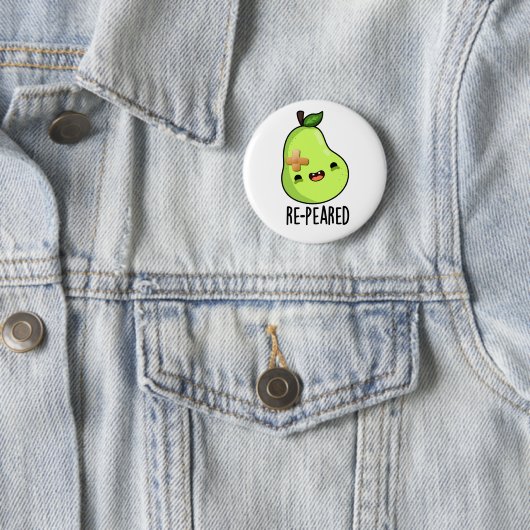 Re-peared Funny Fruit Birn Pun Button (Beispiel)