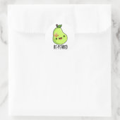 Re-peared Funny Fruit Birn Pun Runder Aufkleber (Tasche)