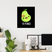 Re-peared Funny Fruit Birne Pun Dark BG Poster (Heimbüro)