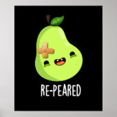 Re-peared Funny Fruit Birne Pun Dark BG Poster (Vorne)