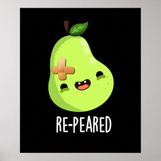 Re-peared Funny Fruit Birne Pun Dark BG Poster (Vorne)