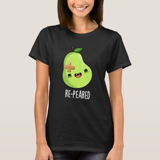 Re-peared Funny Fruit Birne Pun Dark BG T-Shirt (Vorderseite)