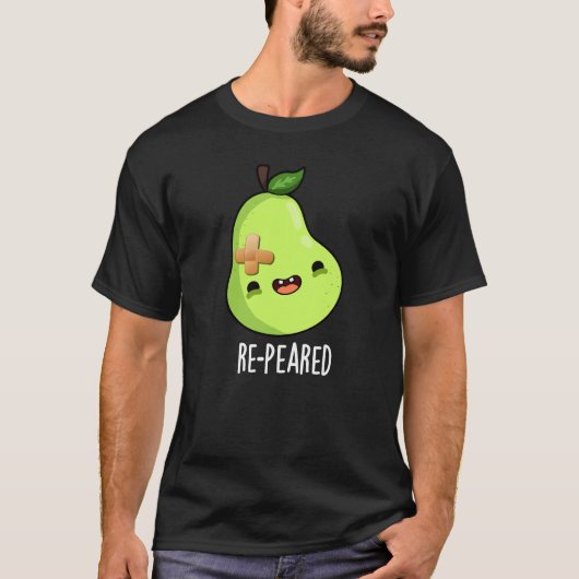 Re-peared Funny Fruit Birne Pun Dark BG T-Shirt (Vorderseite)