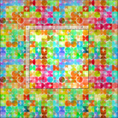 Re-Quadrate mit hellen Farben, Mosaikmuster Stoff (Kachel)